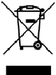 Pictogram van een doorgekruiste afvalbak