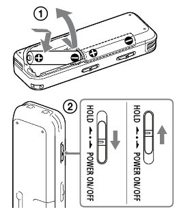 Laten we uw nieuwe IC-recorder uitproberen - Inschakelen