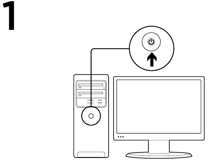Werkwijze - Stap 1 - Zet de computer aan