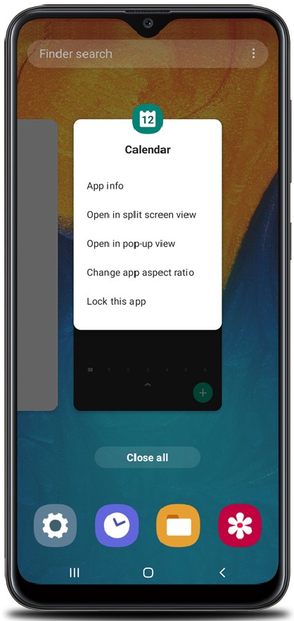 Recente apps - Recent menu