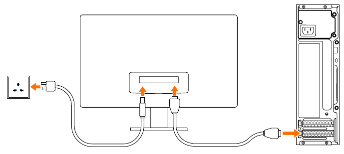 Sluit de monitor aan - Aansluitschema