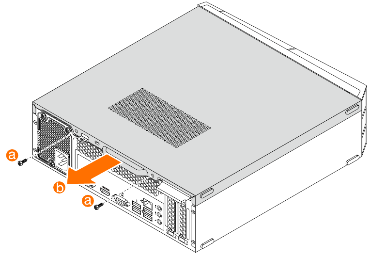 De computerbehuizing verwijderen - Diagram