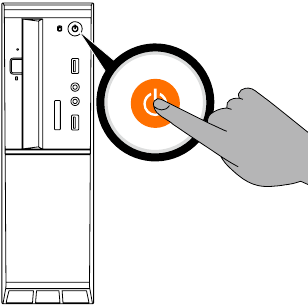 Schakel de computer in - Locatie van de aan/uit-knop