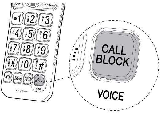 Druk op VOICE op de handset.
