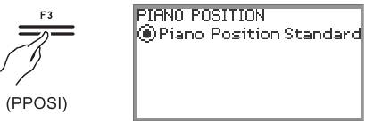 De pianopositie instellen - Stap 1 - De instelling selecteren