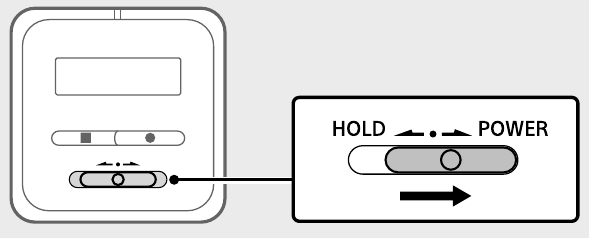 Inschakelen - IC-recorder