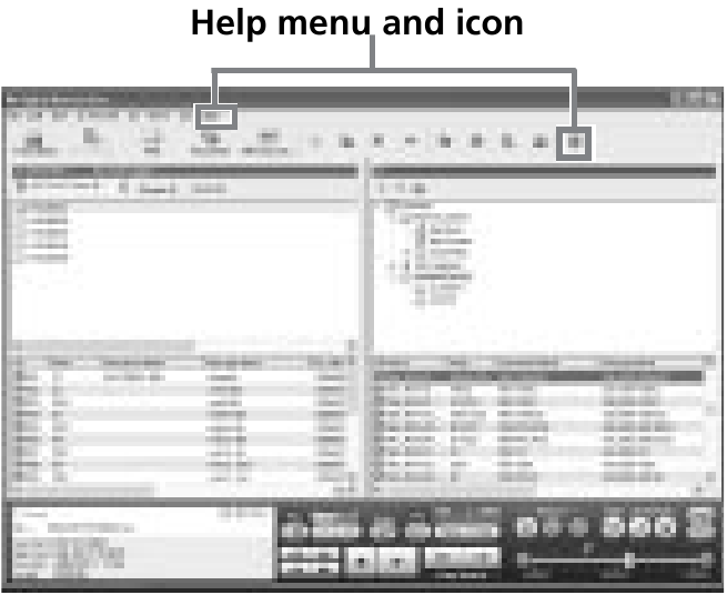 De helpbestanden raadplegen - Helpmenu en pictogram