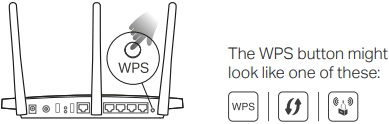 Instellen via de WPS-knop - Stap 1