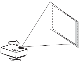 Projector in het midden van het scherm plaatsen