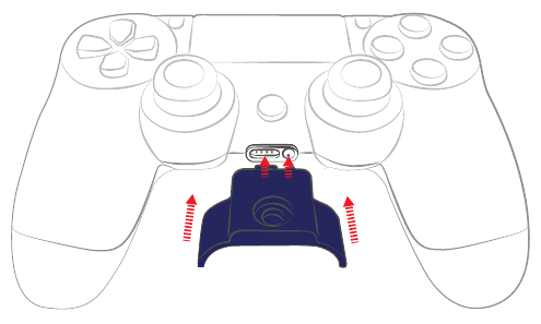 Bevestig de lock cover aan de PS4 controller.