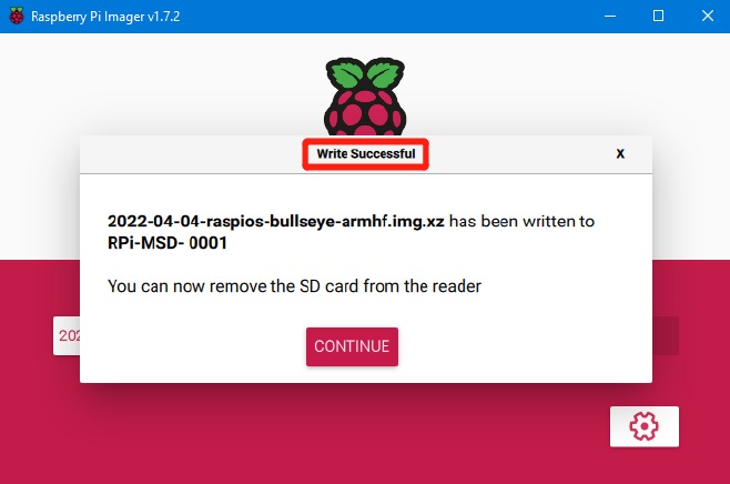 Schrijf OS met Raspberry Pi Imager - Stap 4