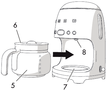 Koffie zetten - Stap 2 - Plaats de karaf