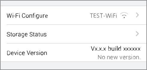 Tik op de opslagstatus in de interface Apparaatinstellingen