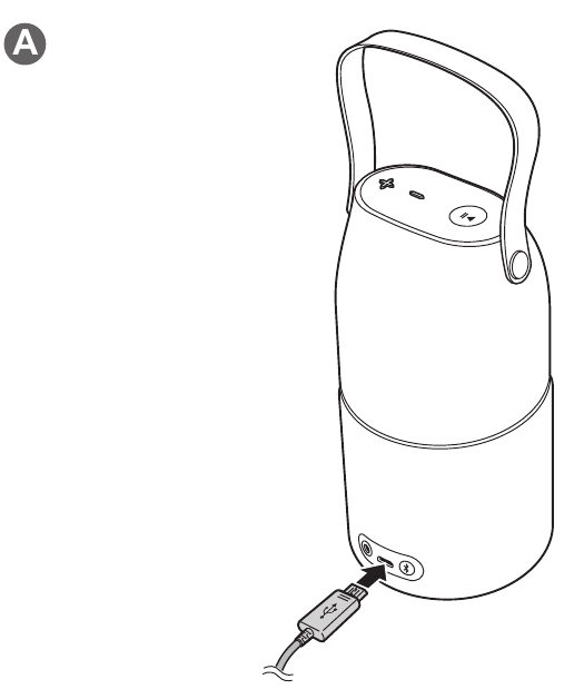 Sluit de Bluetooth-luidspreker aan op een oplader.