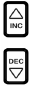 De knop voor verhogen of verlagen