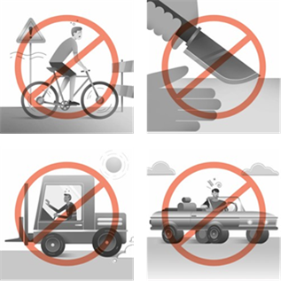 Illustratie van een persoon die in de buurt van een auto staat en duizelig is.