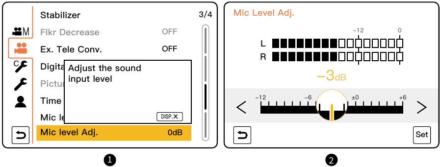Het opnameniveau van microfoons aanpassen voor Panasonic