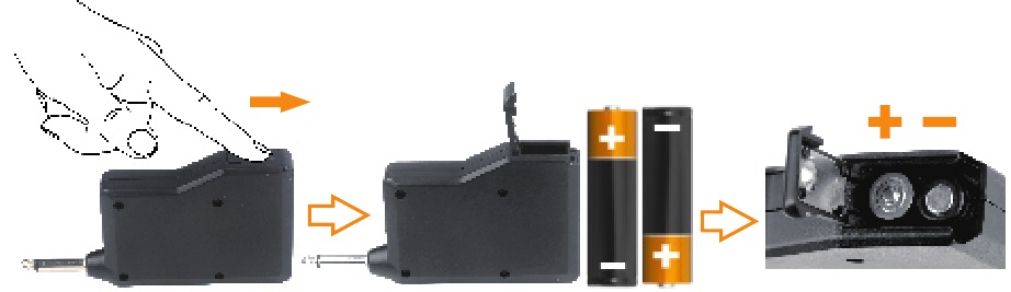 Plaats 2 AAA-batterijen in de ontvanger