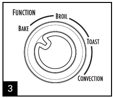 Draai de functieknop naar BAKE (Bakken)