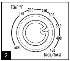 Draai de temperatuurknop naar de gewenste temperatuur