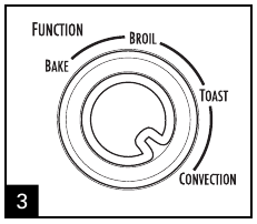 Draai de functieknop naar CONVECTIE (Convectie)