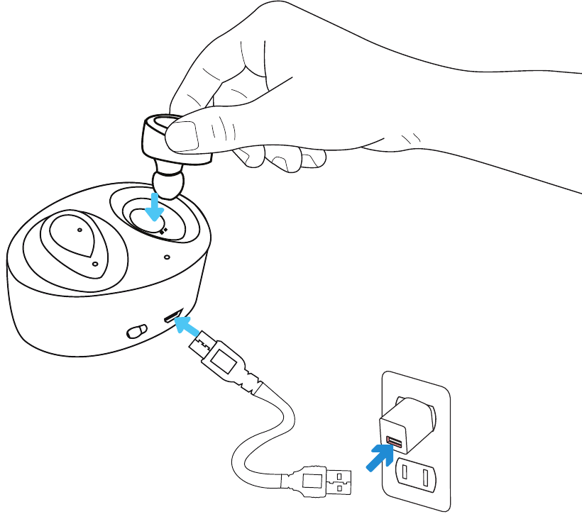 DE BATTERIJ VAN DE OORTJES OPLADEN