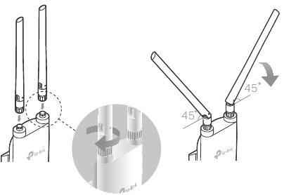 Wandmontage - De antennes aansluiten op de EAP