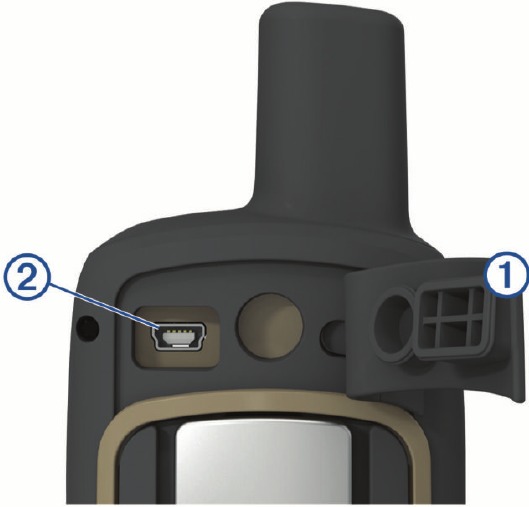 Trek de beschermkap omhoog van de mini-USB-poort