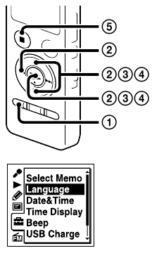 Menutaal selecteren