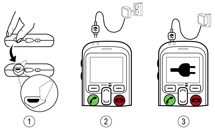 De telefoon opladen - Stap 1