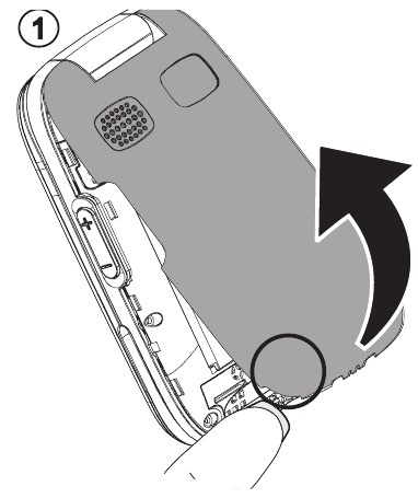 Simkaart, geheugenkaart en batterij - Stap 1