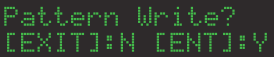 Pattern Write (Bevestigen of annuleren)