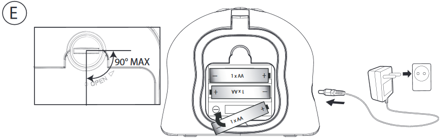 Batterij installatie babyunit