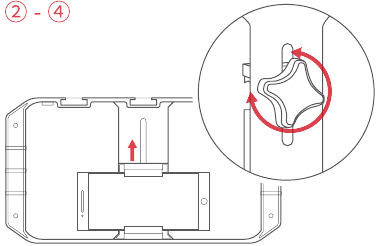 Draai de knop stevig vast om de smartphone te bevestigen.