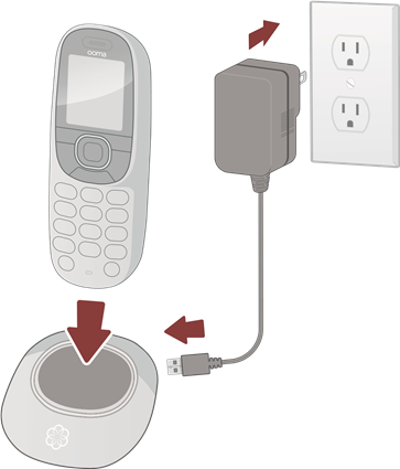De handset opladen