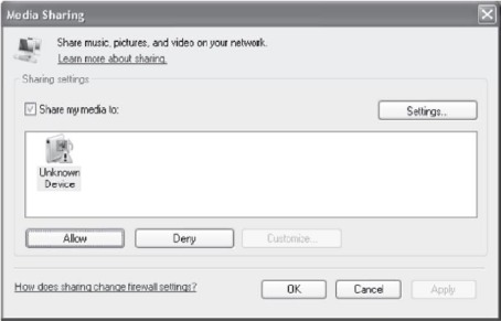 Toegang tot Media delen voor Windows Player - Stap 2