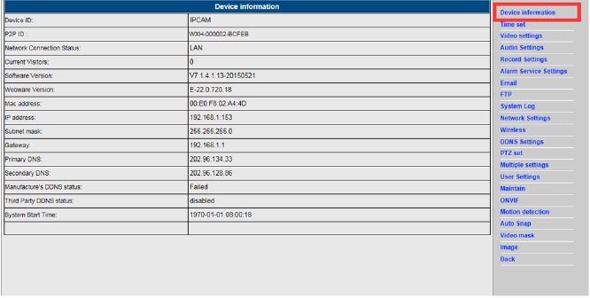 Apparaatinformatie instellen