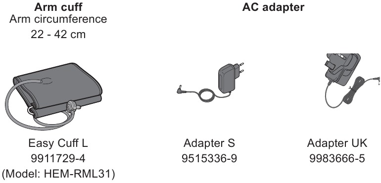 Optionele medische accessoires
