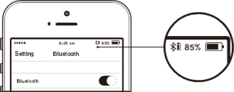 Batterij-LED-indicator op Bluetooth-apparaat