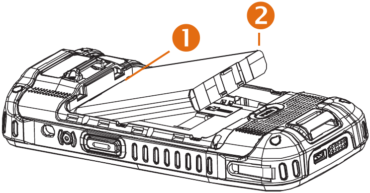 Batterij plaatsen - Stap 2