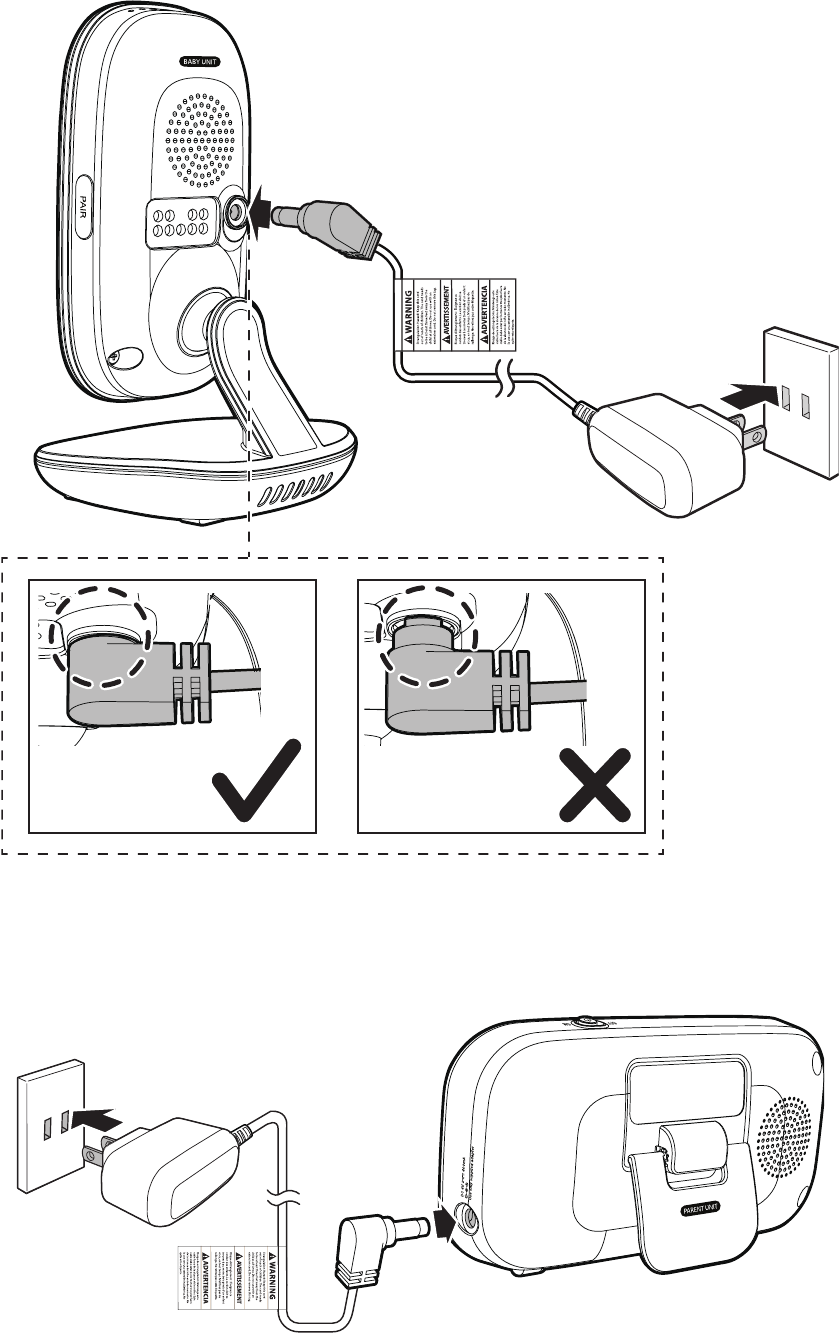 Sluit de babyfoon aan