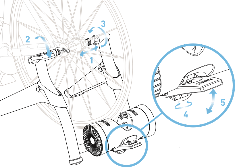 Zorg ervoor dat de cilinder stevig tegen de fietsband drukt