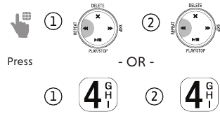 Druk op VOL- om naar het vorige bericht te gaan