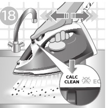 Stoomregelaar op Calc-Clean positie