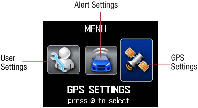 Menu-/instellingsscherm