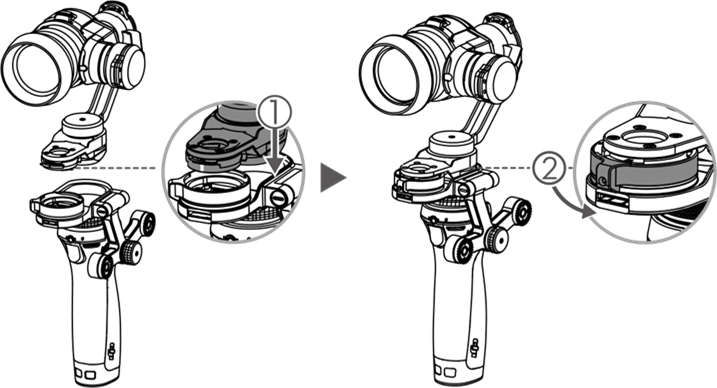De Zenmuse X5 op de X5-adapter monteren