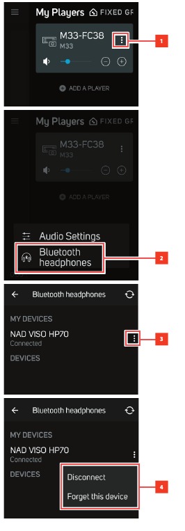 Bluetooth verbinding verbreken/apparaat vergeten
