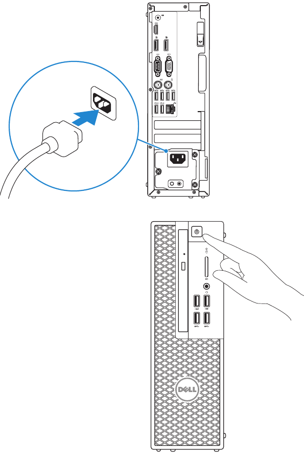 Sluit de stroomkabel aan en druk op de aan/uit-knop