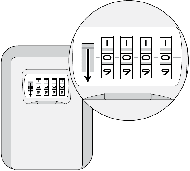 De standaard fabrieks code combinatie invoeren