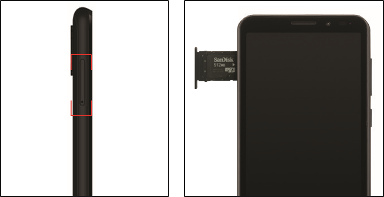 De simkaart en microSD-kaart plaatsen